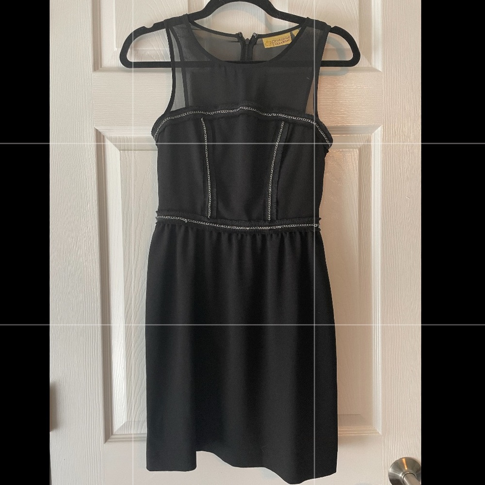 Black dress with silver chain accents size 0